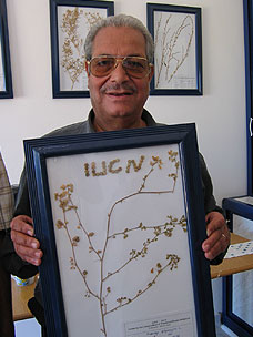 Prof Batanouny, the National Coordinator for Egypt, showing the Centres Herbariums display; PHOTO: IUCN-Med