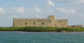Spanish fortress in the Chikli island (Tunis), important birds area.